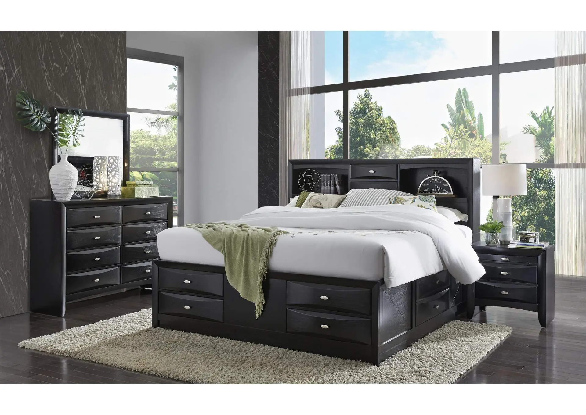 LINDA BLACK KING BED GROUP