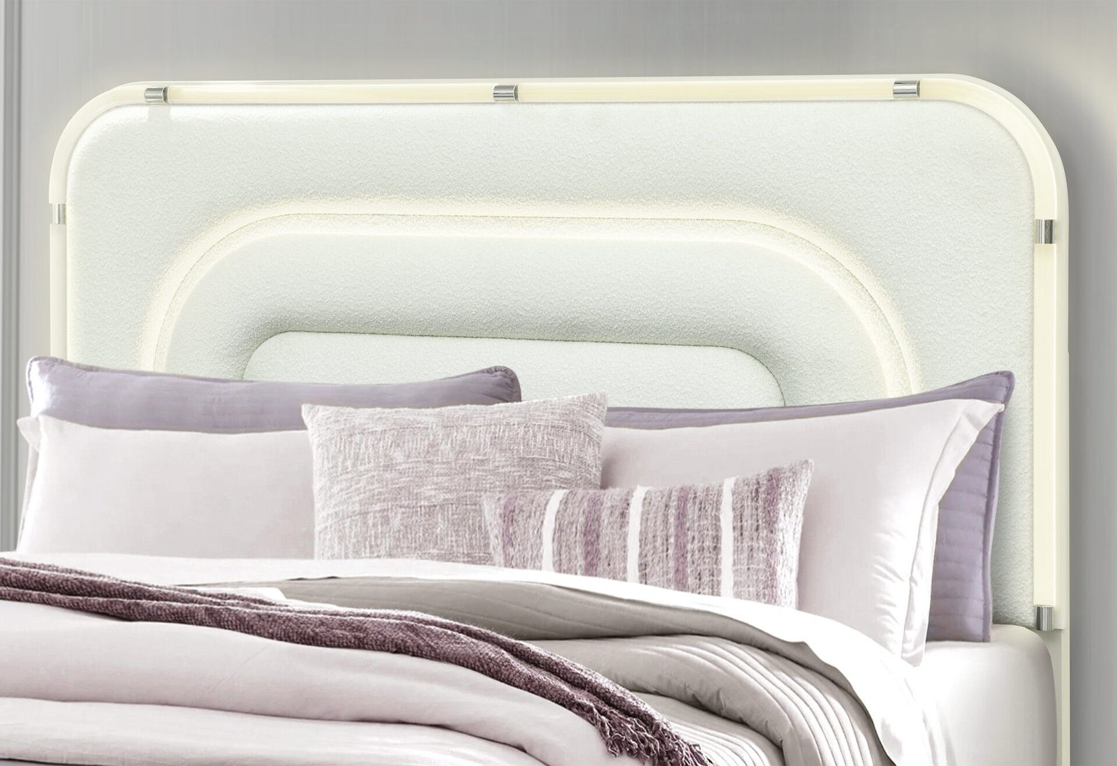 LYRA BEIGE KING BED WITH LED - Image 3