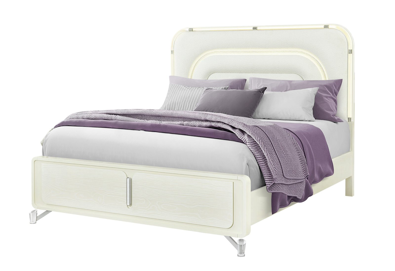 LYRA BEIGE KING BED WITH LED - Image 2