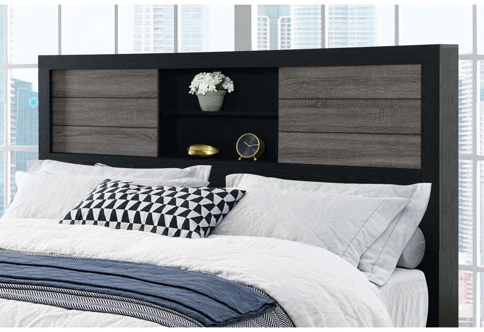 LISBON GREY/BLACK BOOKCASE FULL BED - Image 3