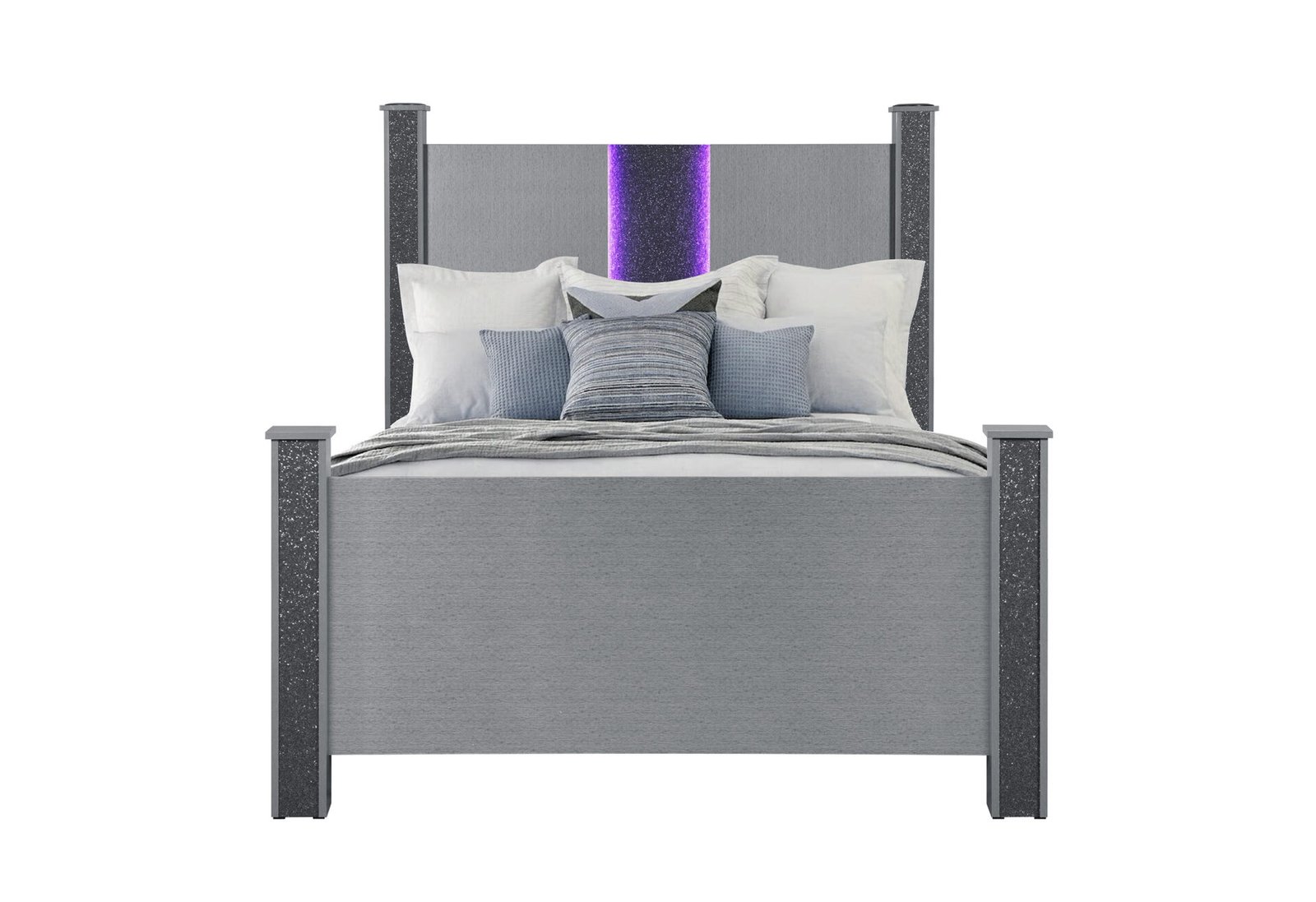 LOGAN SILVER FULL BED WITH LED AND SPEAKERS