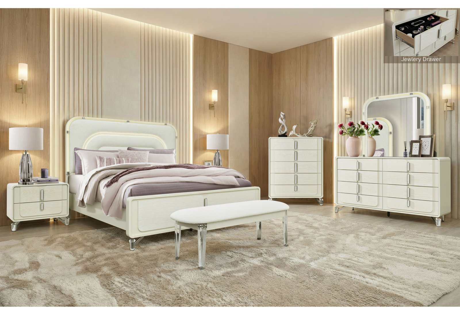 LYRA BEIGE QUEEN BED GROUP