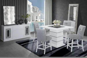 MONACO WHITE BAR TABLE + MONACO BS-N