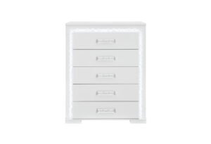 NAOMI SILVER MARBLE CHEST WITH LED