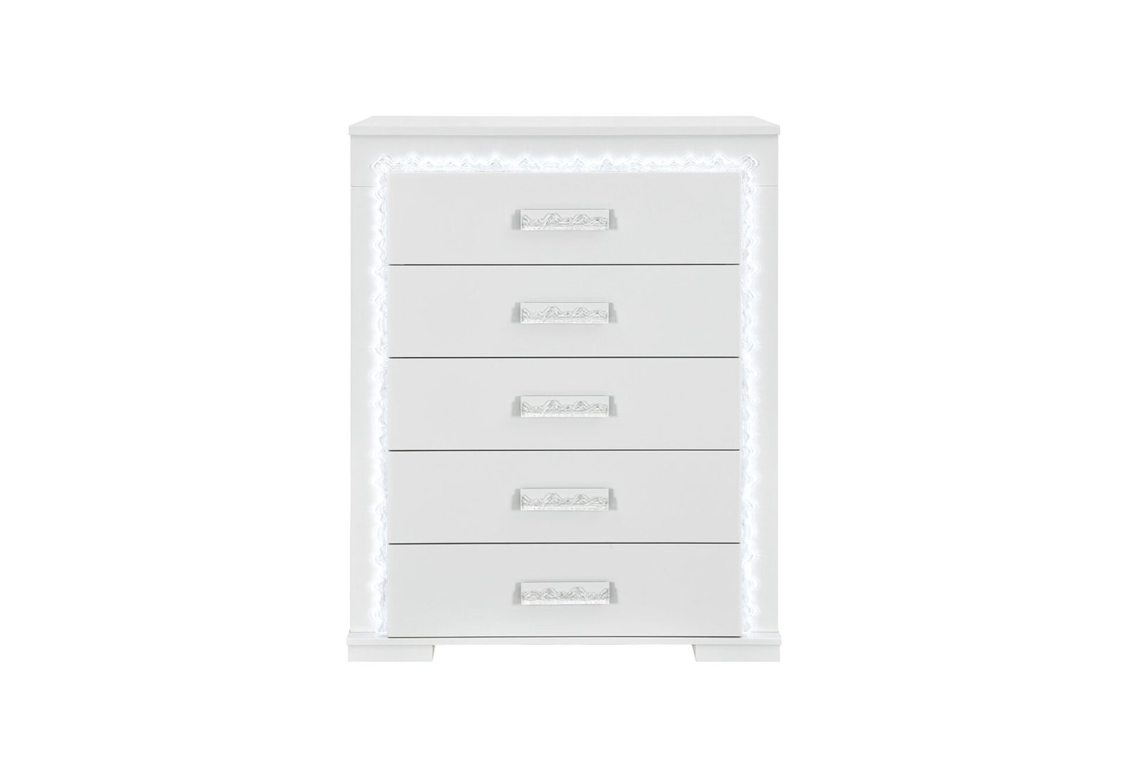 NAOMI SILVER MARBLE CHEST WITH LED
