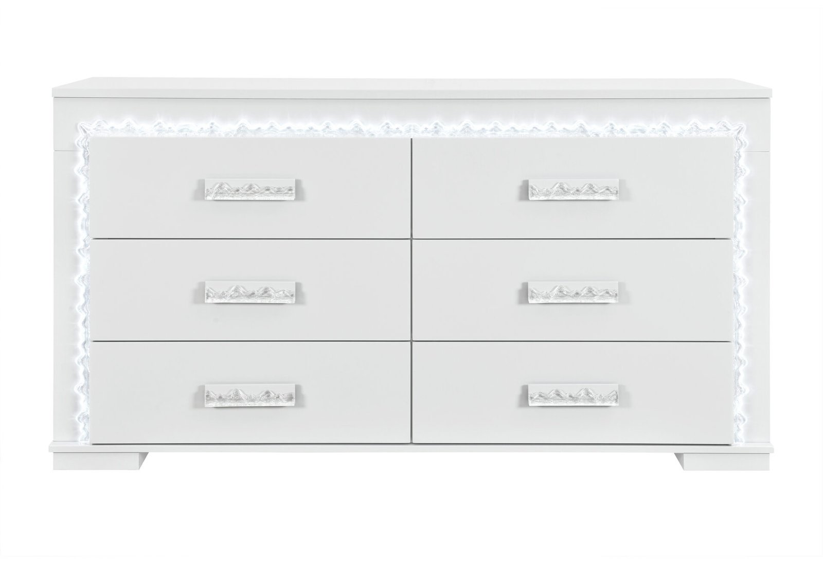 NAOMI SILVER MARBLE DRESSER WITH LED