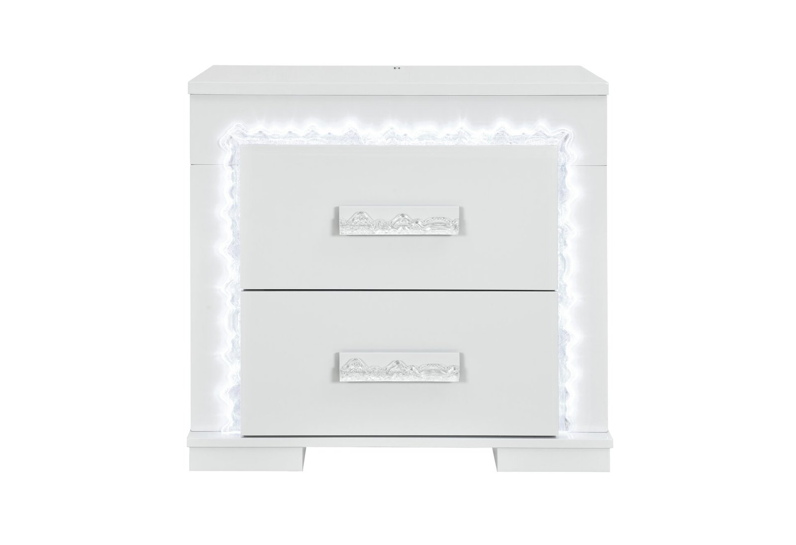 NAOMI SILVER MARBLE NIGHTSTAND WITH LED