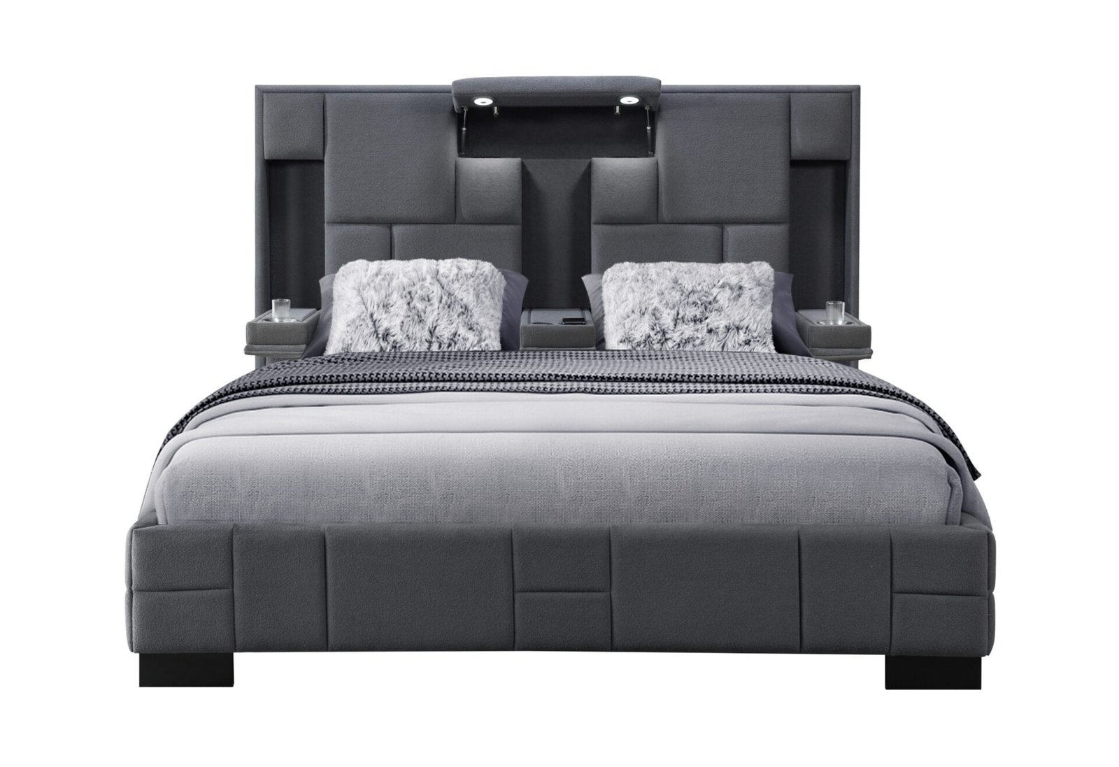 OSCAR DARK GREY 8 KING BED NO WOOD TRIM - Image 3