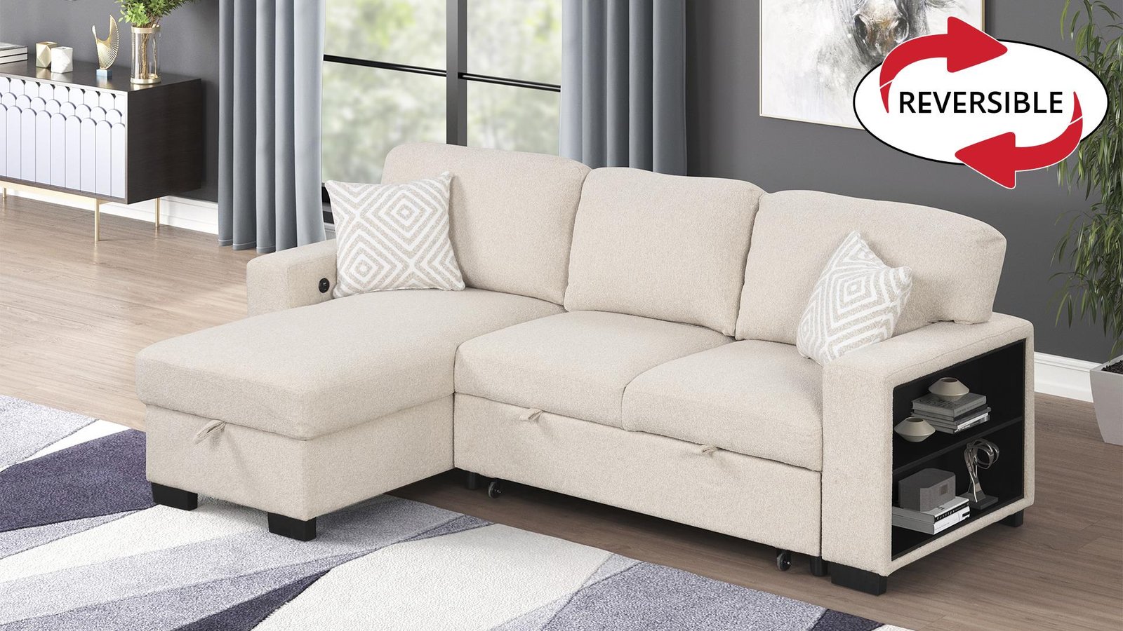PINTO SECTIONAL IN BEIGE