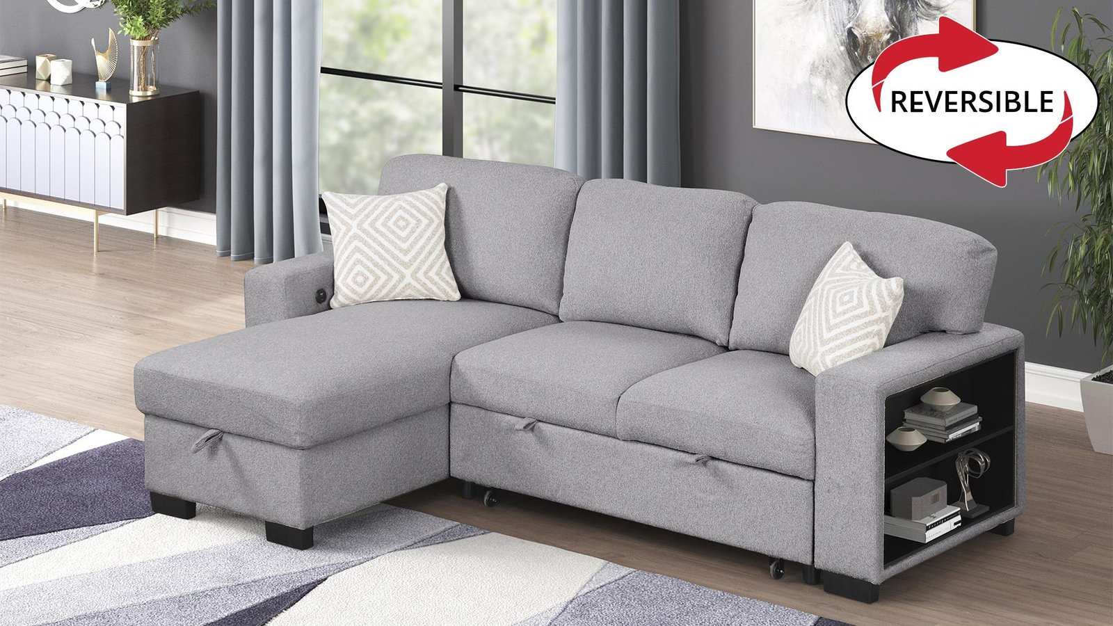 PINTO SECTIONAL IN GRAY