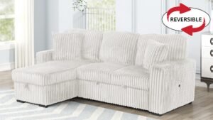 PLUSH SECTIONAL SOFA CREAM