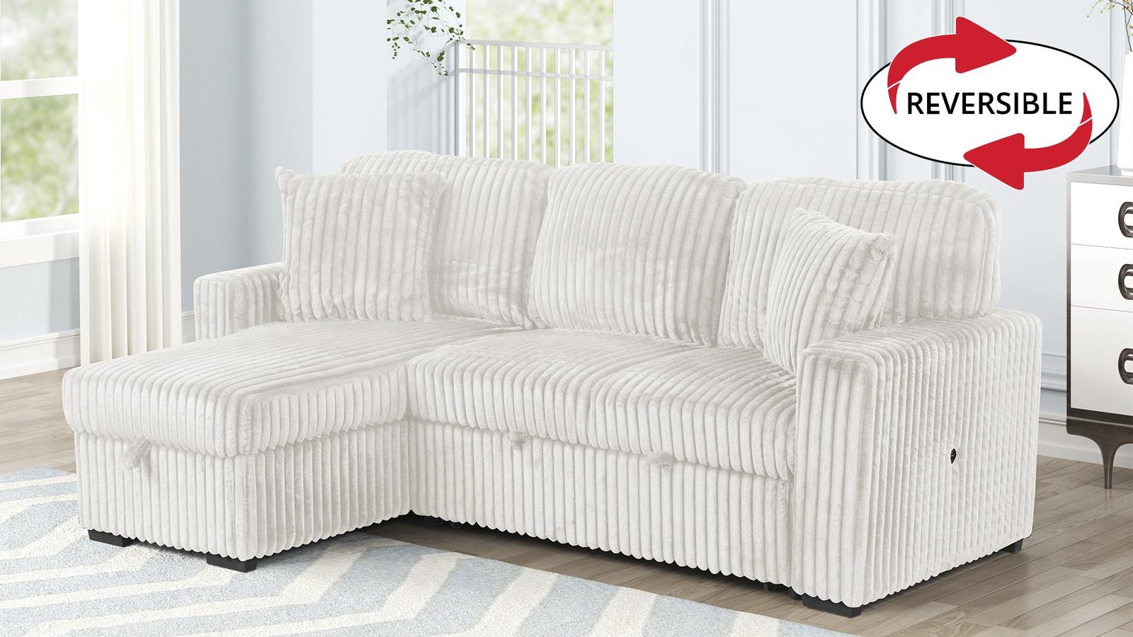 PLUSH SECTIONAL SOFA CREAM