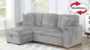 PLUSH SECTIONAL SOFA GRAY