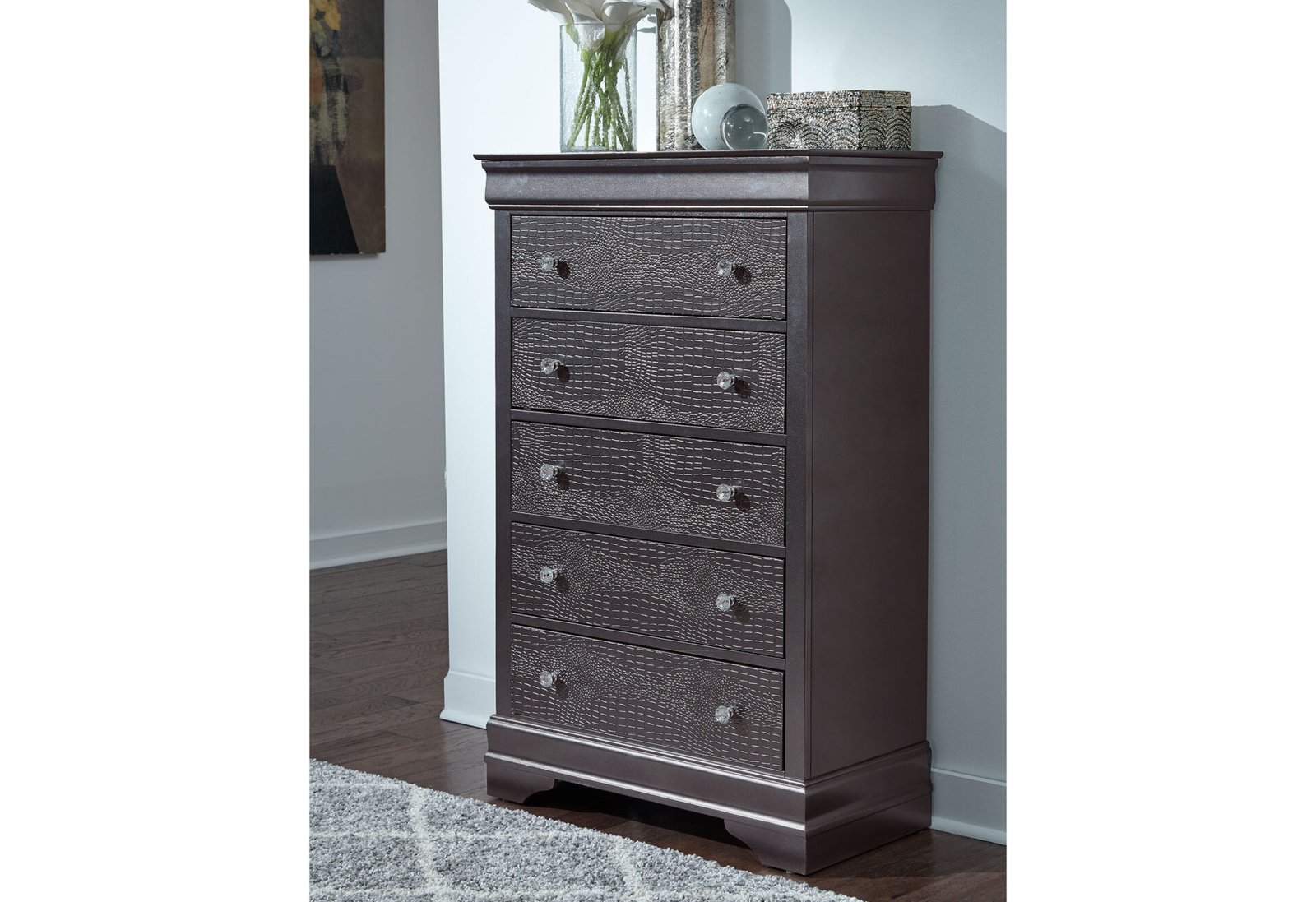POMPEI METALLIC GREY CHEST