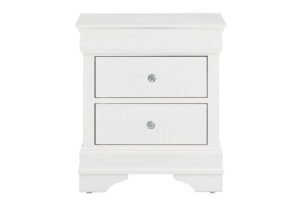 POMPEI METALLIC WHITE NIGHTSTAND