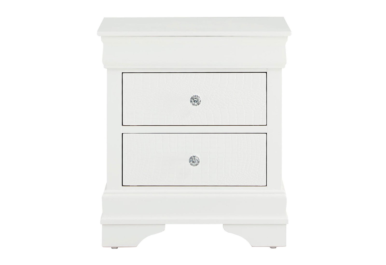 POMPEI METALLIC WHITE NIGHTSTAND