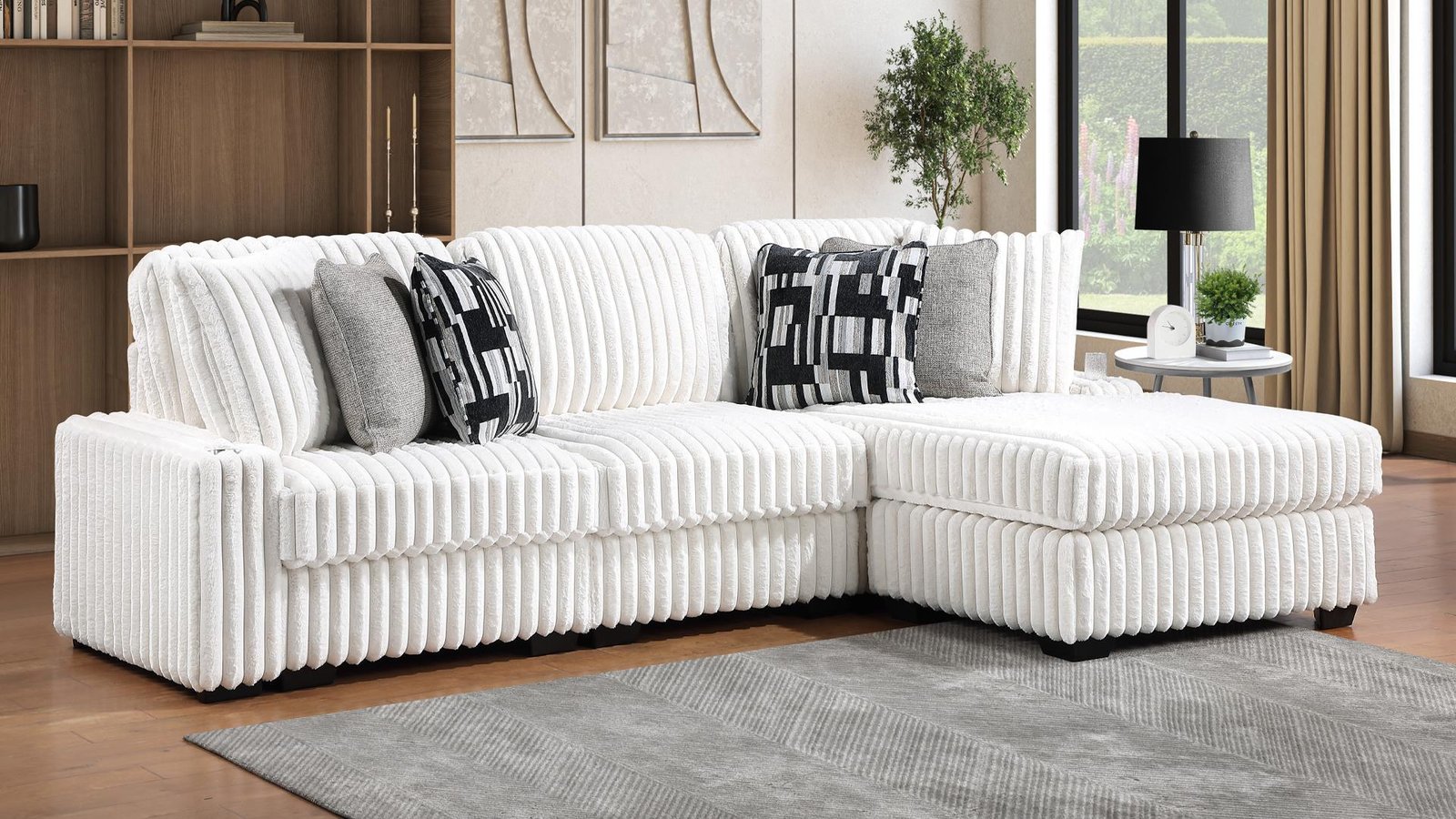 PUFFY SECTIONAL IN CREAM