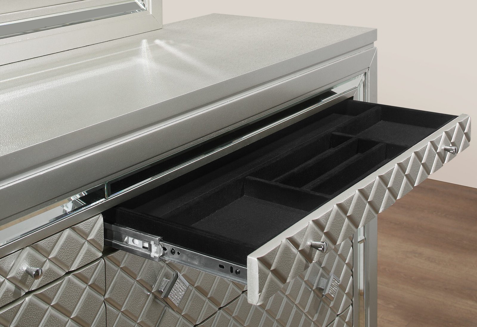 PARIS CHAMPAGNE KING BED GROUP WITH LED - Image 4