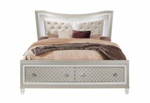 PARIS CHAMPAGNE QUEEN BED WITH LED