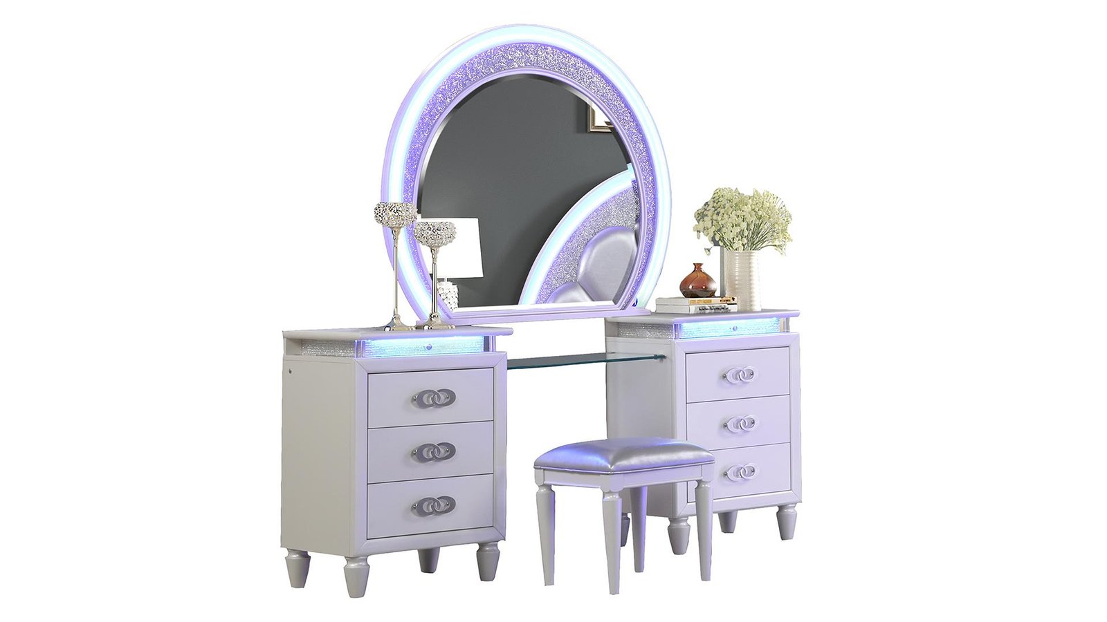 PERLA VANITY SET MILKY WHITE