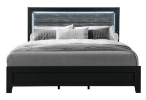 REID BLACK QUEEN BED WITH LED