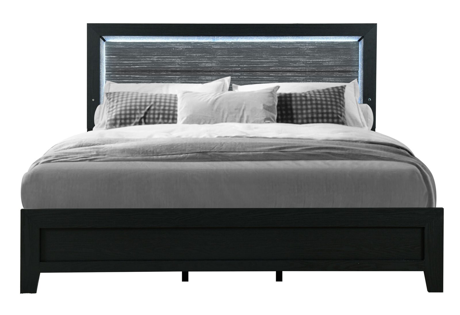 REID BLACK QUEEN BED WITH LED