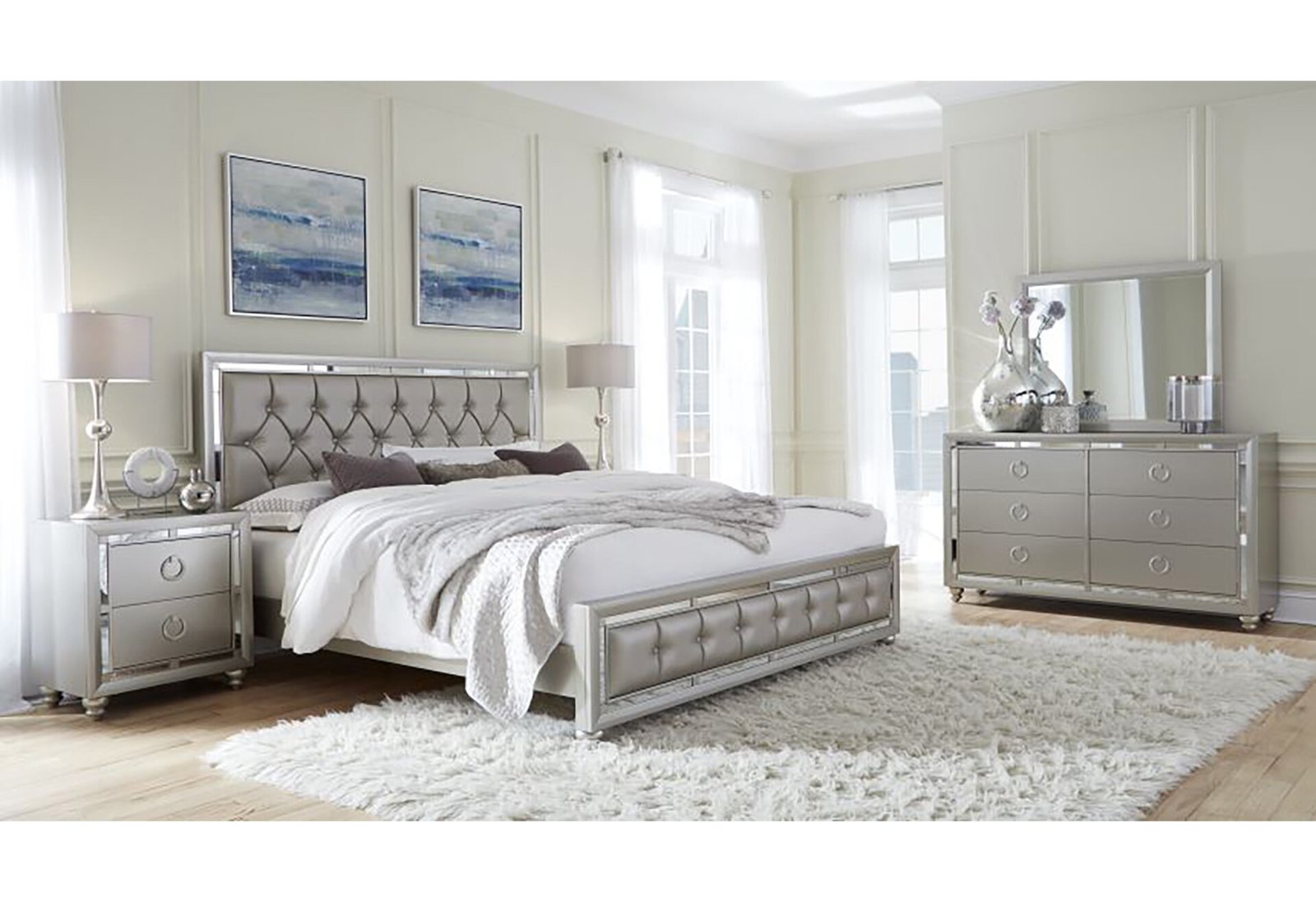 RILEY SILVER QUEEN BED GROUP