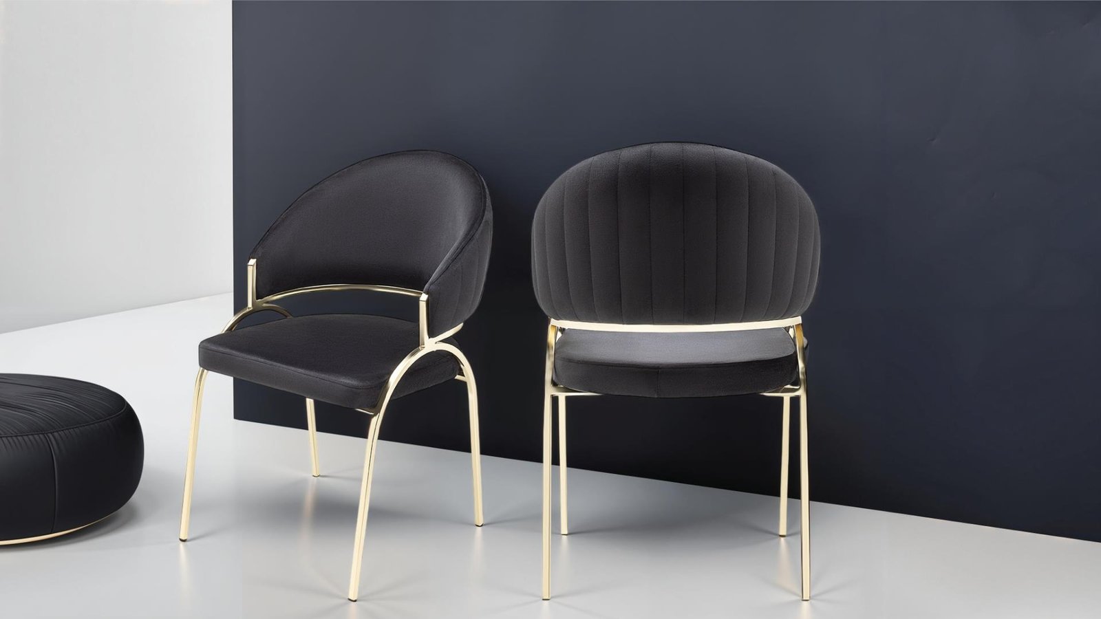 RUBY GOLD LEGS BLACK – 2 CHAIRS PER BOX