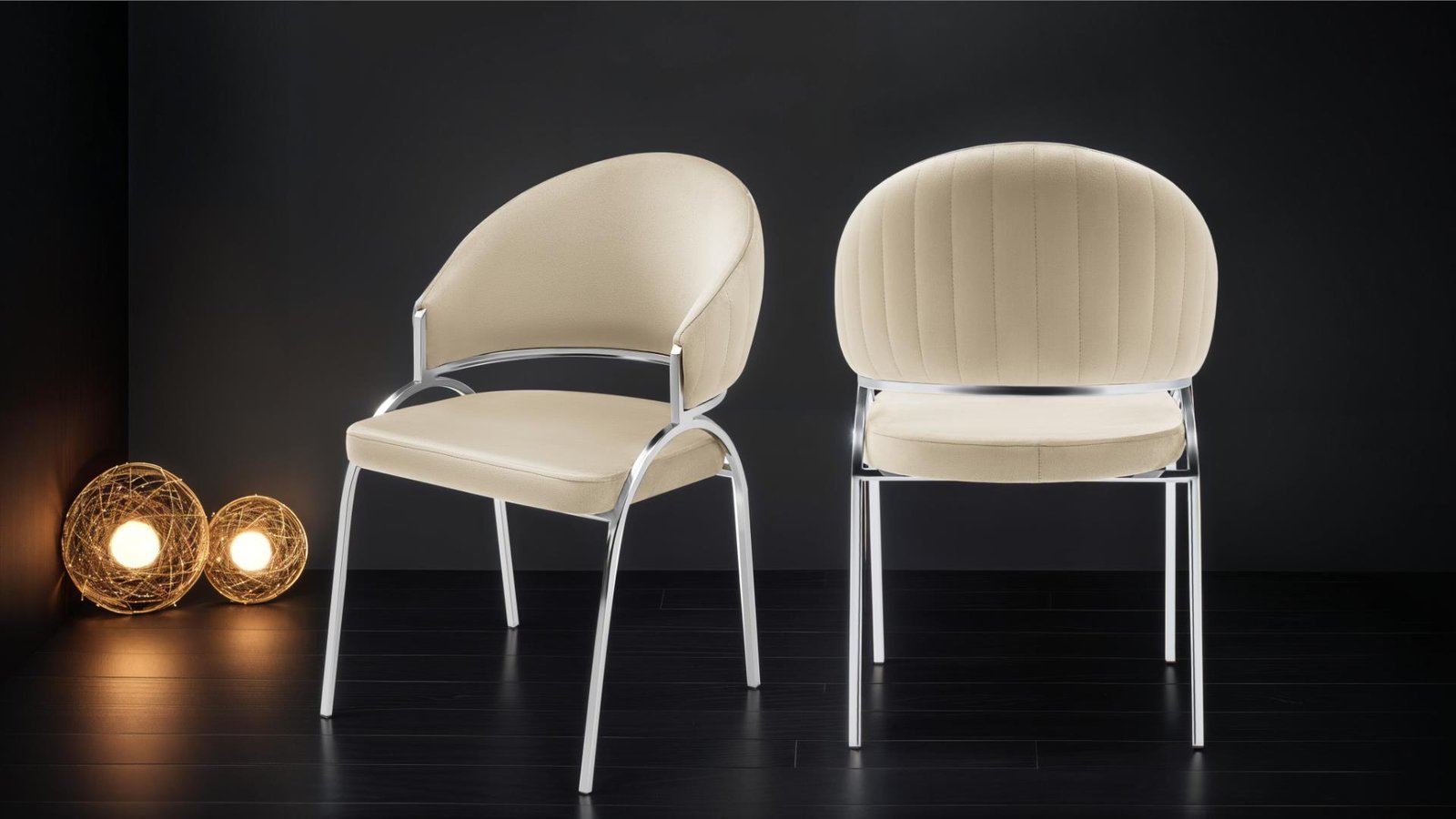 RUBY STEEL LEGS BEIGE – 2 CHAIRS PER BOX