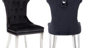 RITA STAINLESS STEEL LEGS BLACK - 2 CHAIRS PER BOX