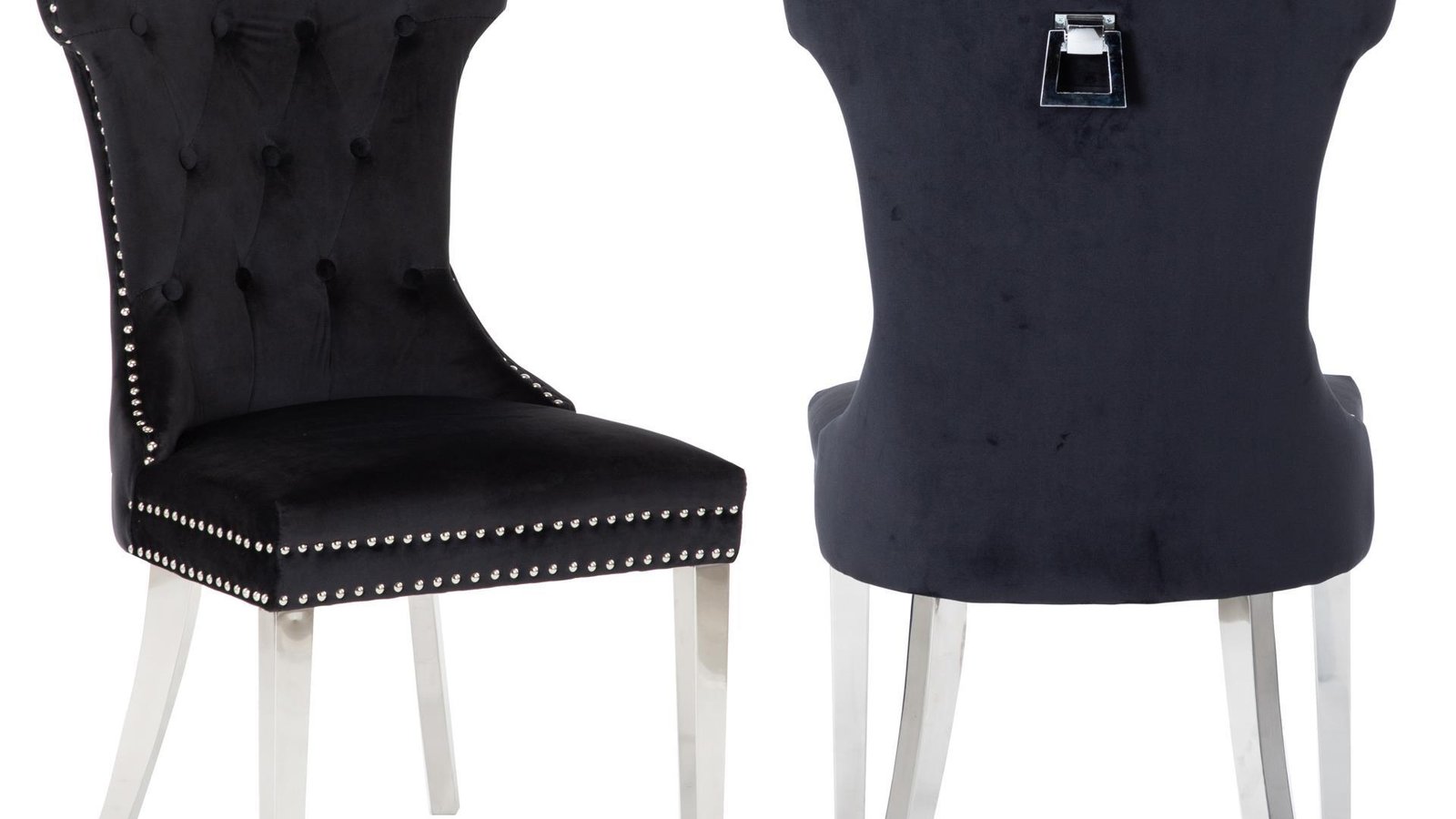 RITA STAINLESS STEEL LEGS BLACK – 2 CHAIRS PER BOX