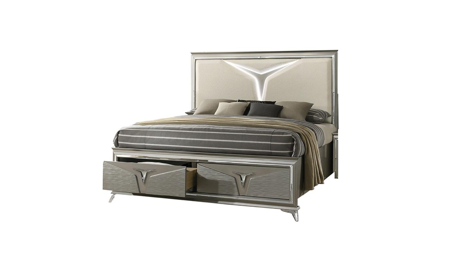SAMANTHA KING BED OLIVE SILVER