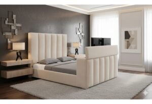 SERENITY BUFF QUEEN BED WITH SPEAKER TV LIFT AND FIREPLACE