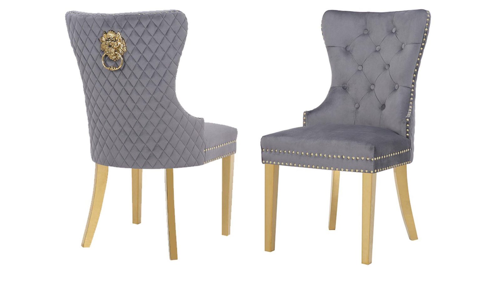 SIMBA GOLD LEGS DARK GRAY – 2 CHAIRS PER BOX