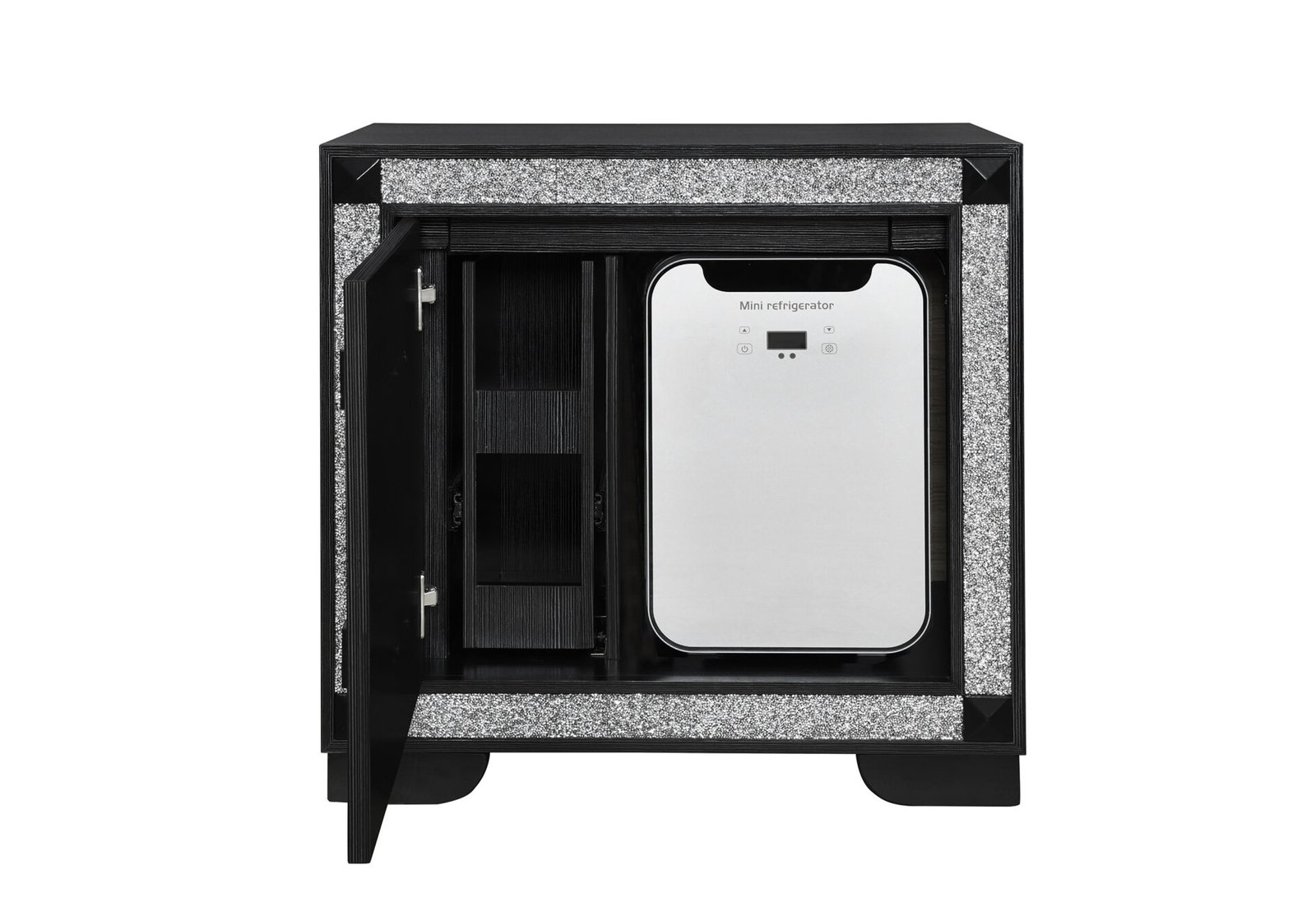 SOLEIL CHARCOAL NIGHTSTAND WITH COOLER AND SPEAKER
