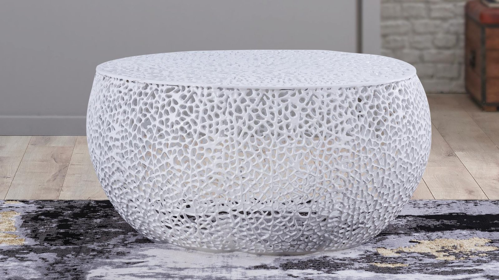 T3502-32 ROUND COFFEE TABLE WHITE