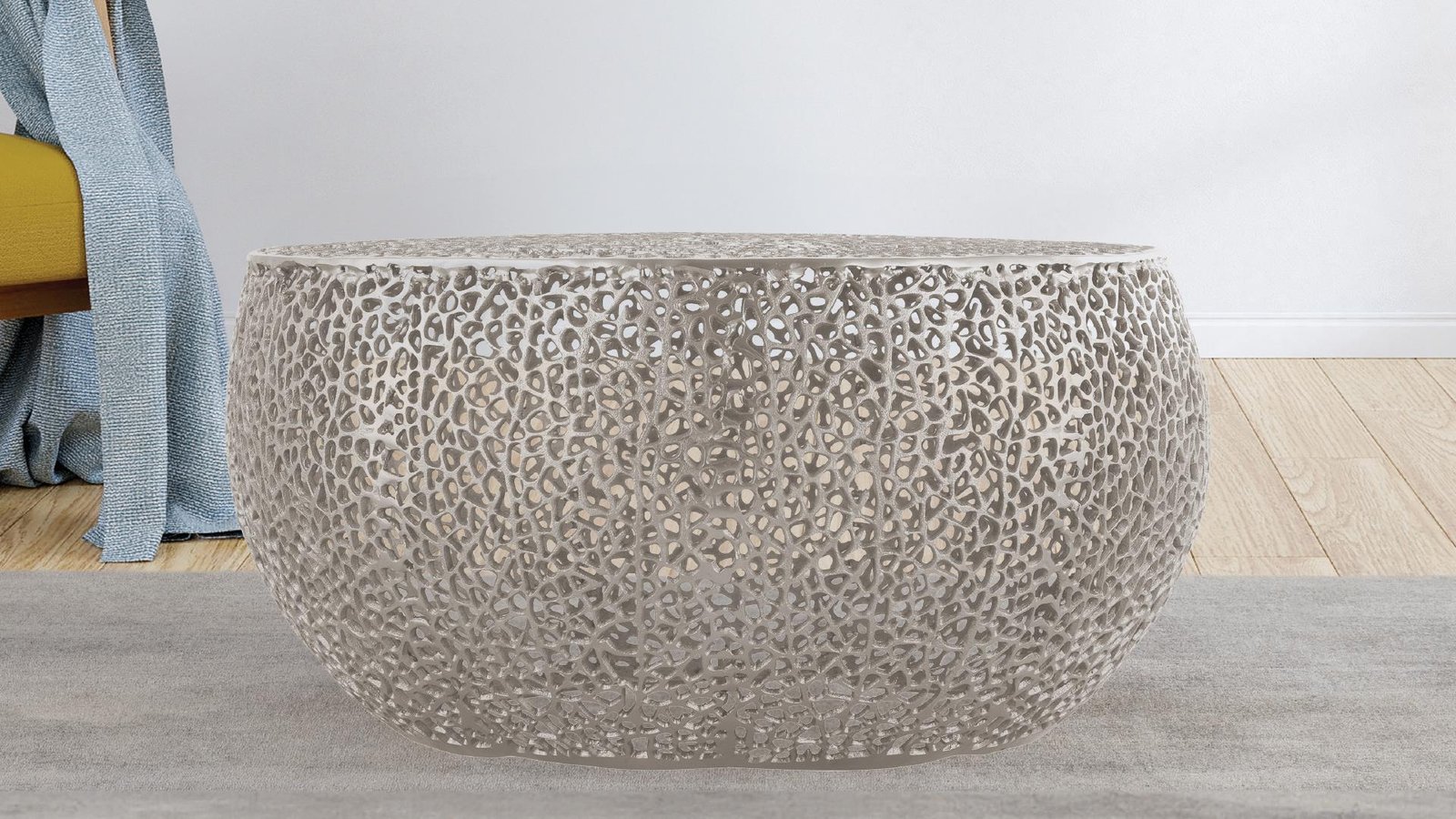 T3502-32 ROUND COFFEE TABLE SILVER