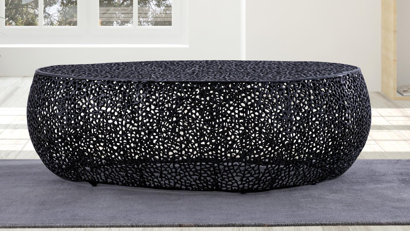T3601-50 OVAL COFFEE TABLE BLACK