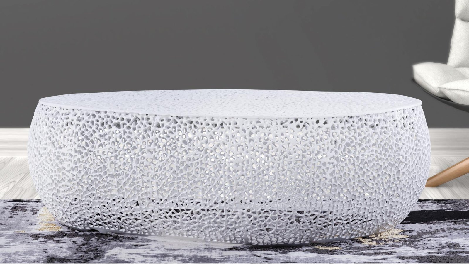 T3601-50 OVAL COFFEE TABLE WHITE