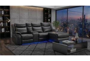 U1818 BLANCHE CHARCOAL SECTIONAL WITH PUSHBACK CHAISE