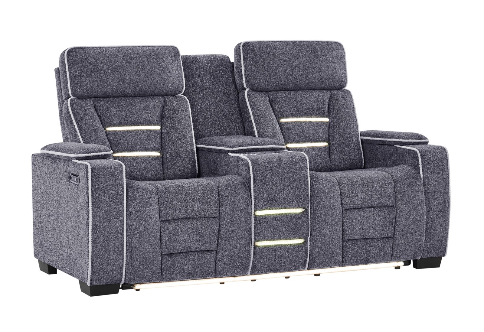 U1895 GREY P2 CONSOLE RECLINING LOVESEAT WITH IS AND LED - Image 2