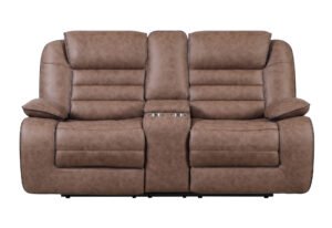 U2250 BROWN CONSOLE RECLINING LOVESEAT