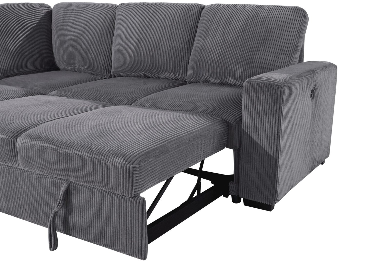 U2660 GREY SECTIONAL W/O CHAISE AND W/ PULLOUT SOFA BED - Image 3