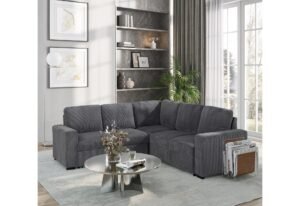 U2660 GREY SOFA BED SECTIONAL W/O CHAISE AND W/O PULLOUT