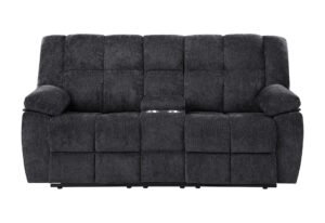 U6000 BLACK CONSOLE RECLINING LOVESEAT