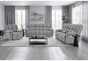 U6000 SMOKE RECLINING SOFA/CONSOLE RECLINING LOVESEAT