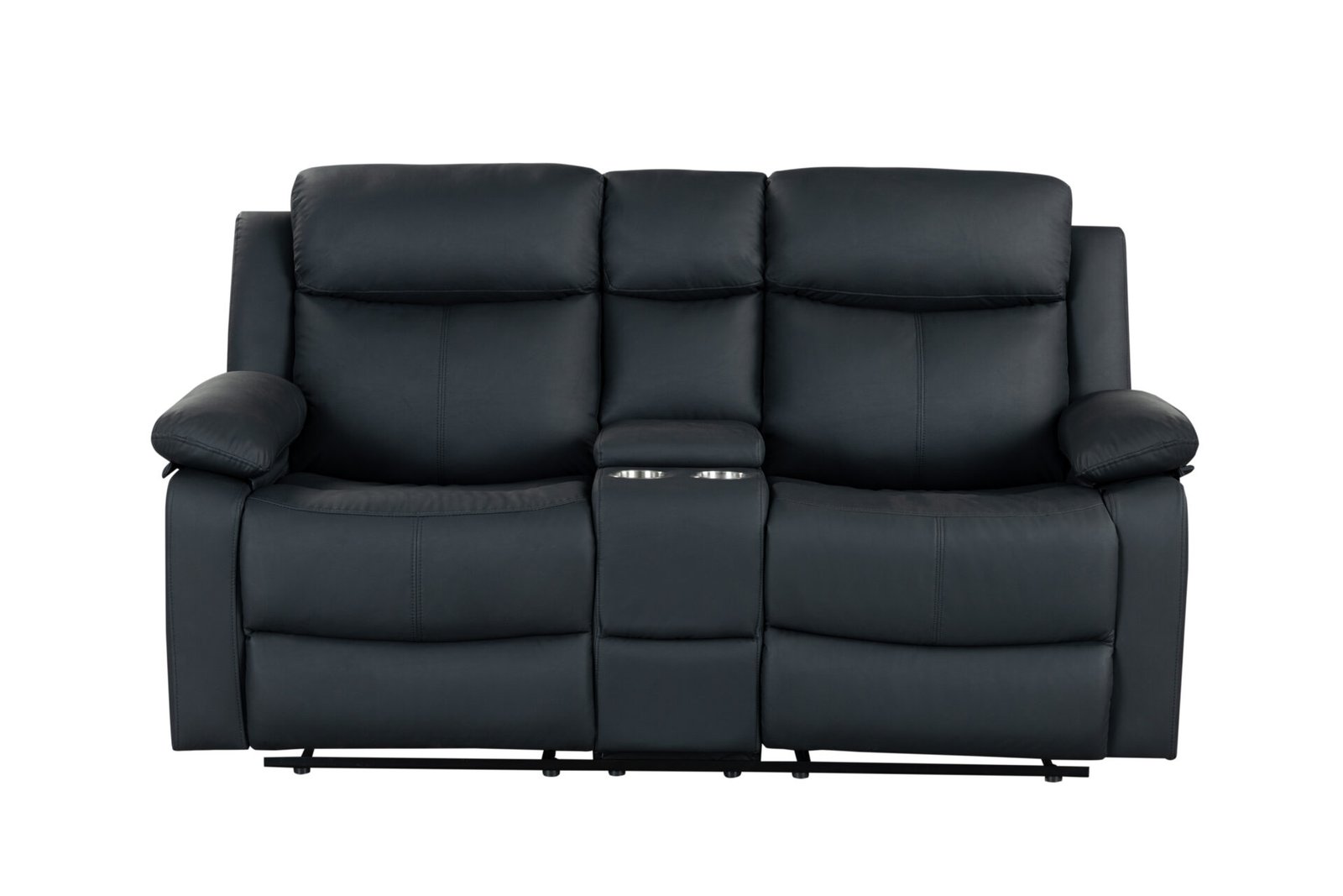 U6026 BLACK PU 72A CONSOLE RECLINING LOVESEAT WITH LED AND SPEAKER