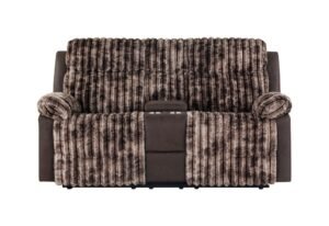 U6028 BROWN CONSOLE RECLINING LOVESEAT