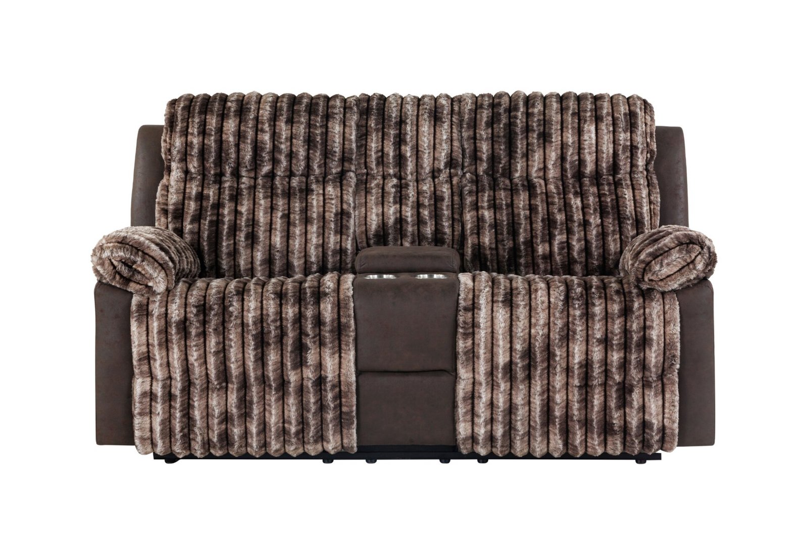 U6028 BROWN CONSOLE RECLINING LOVESEAT