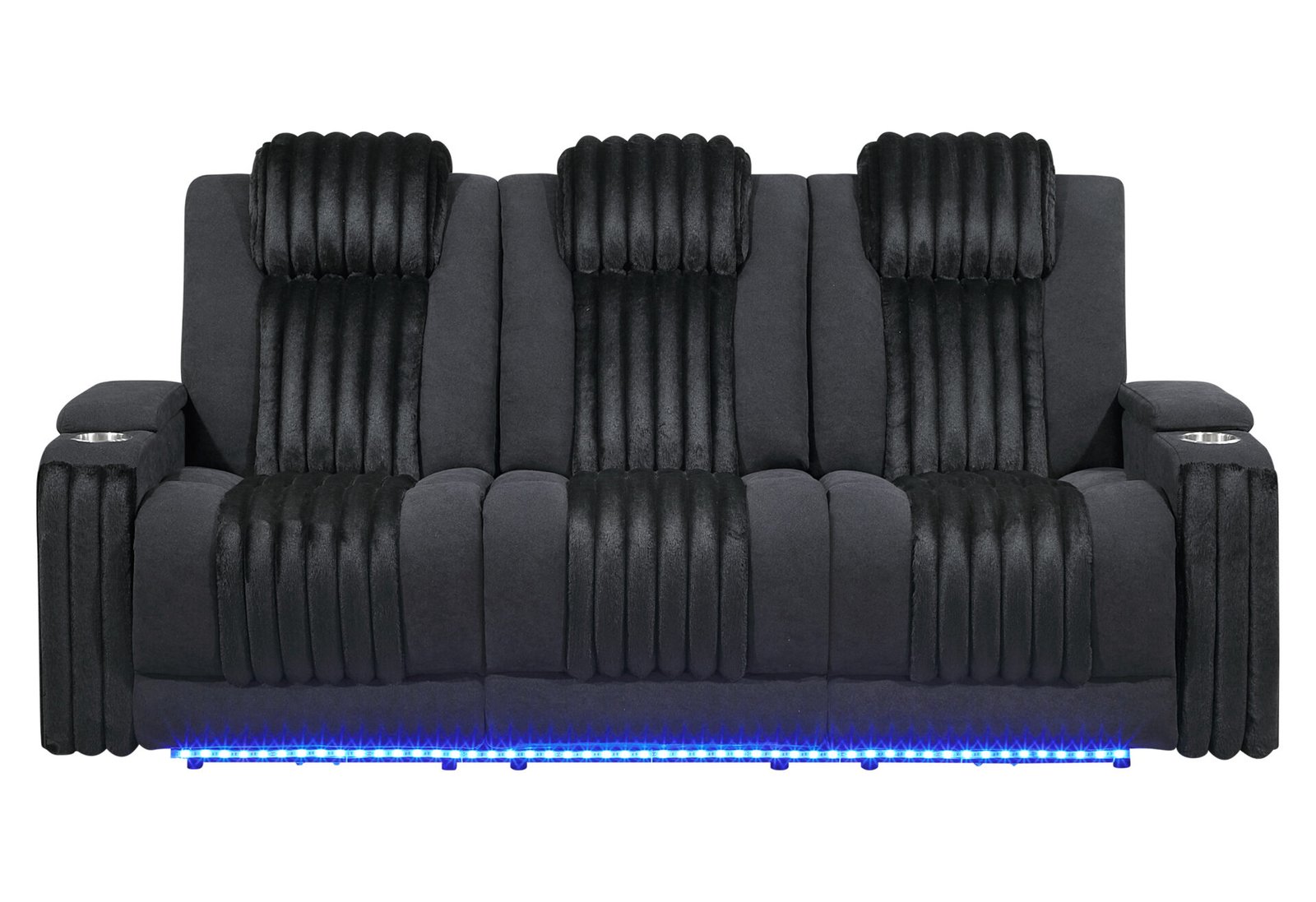U8000 BLACK PWR REC SOFA W/PHR, DDT, READING LIGHT & LED LIGHT
